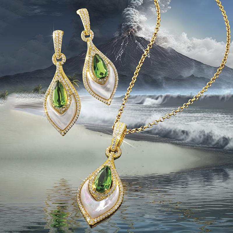 Instant Attraction Helenite Pendant, Chain & Earrings